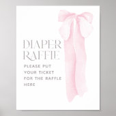 Roze boog minimalistisch meisje Baby shower luier Poster (Voorkant)
