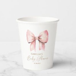 Roze boog minimalistisch meisje Baby shower Papieren Bekers
