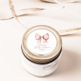 Roze boog minimalistisch meisje Baby shower Ronde Sticker