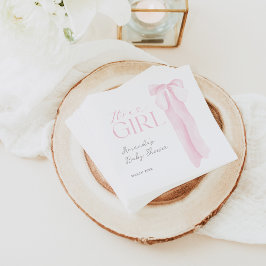 Roze boog minimalistisch meisje Baby shower Servet