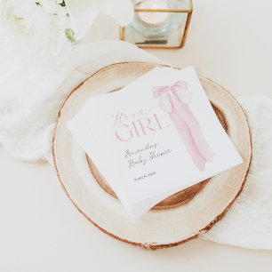 Roze boog minimalistisch meisje Baby shower Servet