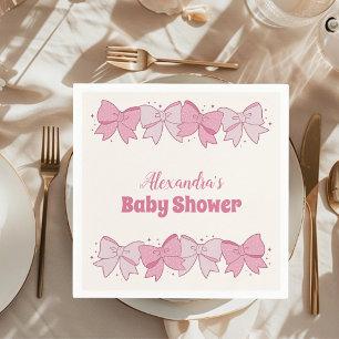 Roze boog minimalistisch meisje Baby shower Servet
