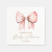 Roze boog minimalistisch meisje Baby shower Servet (Voorkant)