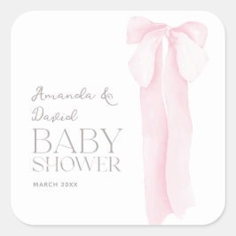 Roze boog minimalistisch meisje Baby shower Vierkante Sticker