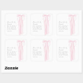 Roze boog minimalistisch meisje Baby shower Vierkante Sticker (Vel)
