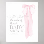 Roze boog minimalistisch meisje Baby shower welkom Poster (Voorkant)