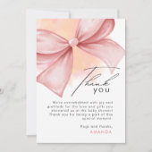 Roze boog Modern Baby shower Dank u kaart (Voorkant)