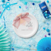 Roze boog Modern Elegant Baby shower Papieren Bordje (Feest)