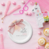 Roze boog Modern Elegant Baby shower Papieren Bordje (Feest)