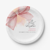 Roze boog Modern Elegant Baby shower Papieren Bordje (Voorkant)