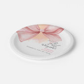 Roze boog Modern Elegant Baby shower Papieren Bordje (Gekanteld)