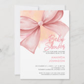 Roze boog Modern Elegant Baby shower Uitnodiging (Voorkant)