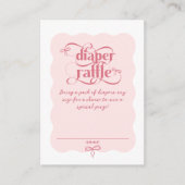 Roze boog Modern Minimal Wavy Baby shower Luier Informatiekaartje (Voorkant)