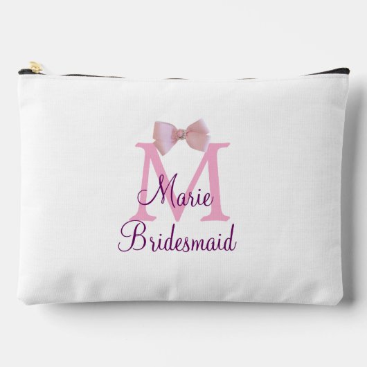 Roze boog monogram bruidsmeisje moderne girly rust etui (Voorkant)