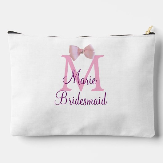 Roze boog monogram bruidsmeisje moderne girly rust etui (Achterkant)