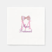 Roze boog monogram bruidsmeisje moderne girly rust servet (Voorkant)