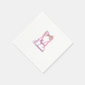 Roze boog monogram bruidsmeisje moderne girly rust servet (Hoek)