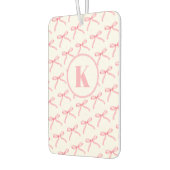 Roze boog monogram gepersonaliseerde auto luchtver luchtverfrisser (Links)