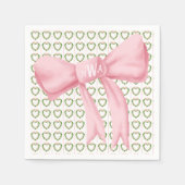 Roze Boog Monogram Hartkrans servet (Voorkant)