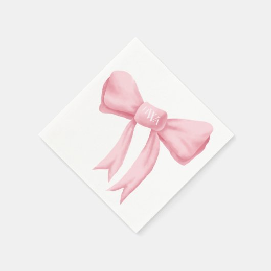 Roze Boog Monogram Preppy servet (Hoek)