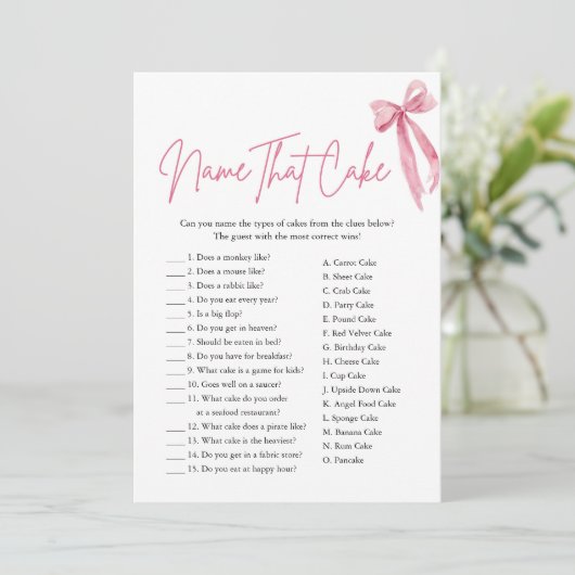 Roze boog naam die taart Vrijgezellenfeest spel Kaart (Staand voorkant)