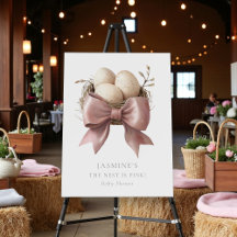 Roze boog Nest Baby shower Waterverf Teken