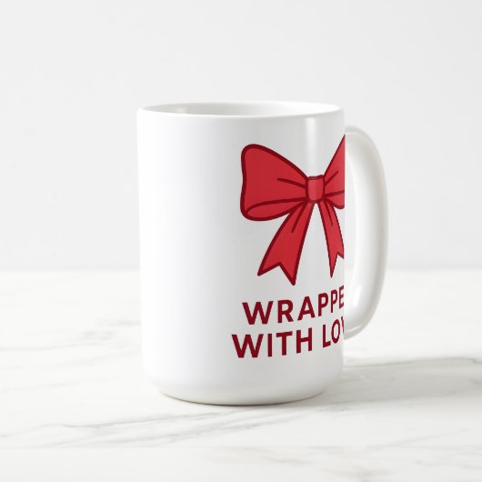 Roze boog omwikkeld met liefde Coquette esthetiek Koffiemok (Voorkant rechts)