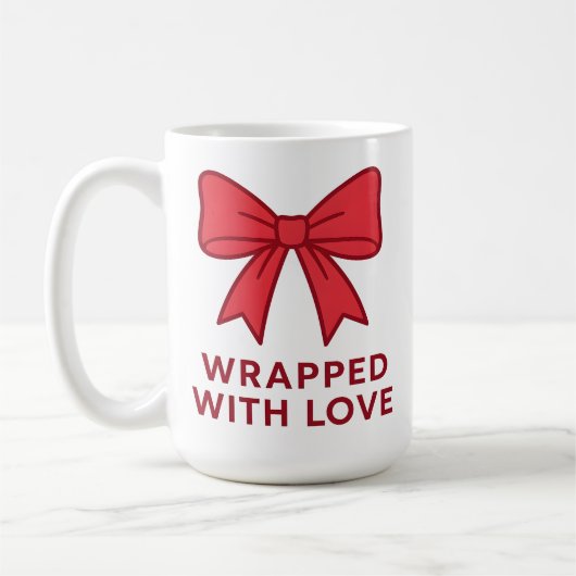 Roze boog omwikkeld met liefde Coquette esthetiek Koffiemok (Links)