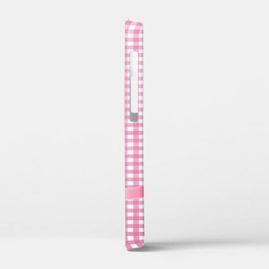 roze boog op gingham Hoesje-Mate iPhone case (Achterkant / Links)