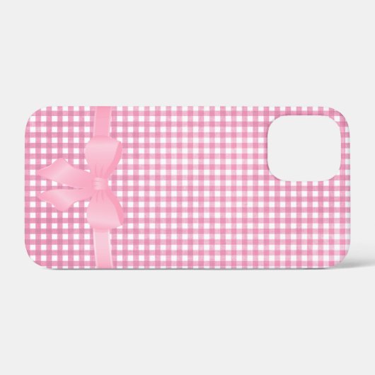 roze boog op gingham Hoesje-Mate iPhone case (Achterkant (horizontaal))