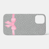 roze boog op grijze en witte Hoesje-Mate iPhone dr Case-Mate iPhone Case (Achterkant (horizontaal))