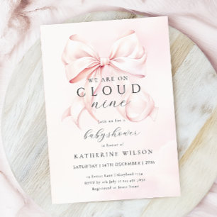 Roze boog op wolk negen Baby shower Kaart