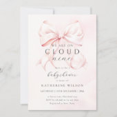 Roze boog op wolk negen Baby shower Kaart (Voorkant)