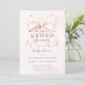 Roze boog op wolk negen Baby shower Kaart (Staand voorkant)