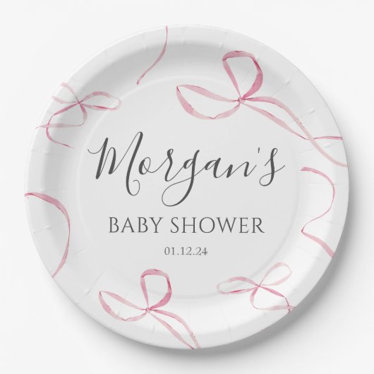 Roze boog Papieren Borden, boog thema decoraties Papieren Bordje (Voorkant)