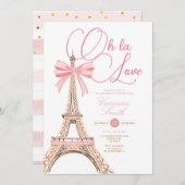 Roze boog Paris Theme Vrijgezellenfeest Kaart (Voorkant / Achterkant)