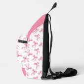 Roze boog patroon monogram gepersonaliseerd sling bag (Rechts)