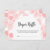 Roze boog Polka Dot Meisje Baby shower Luier Raffl Informatiekaartje (Voorkant / Achterkant)