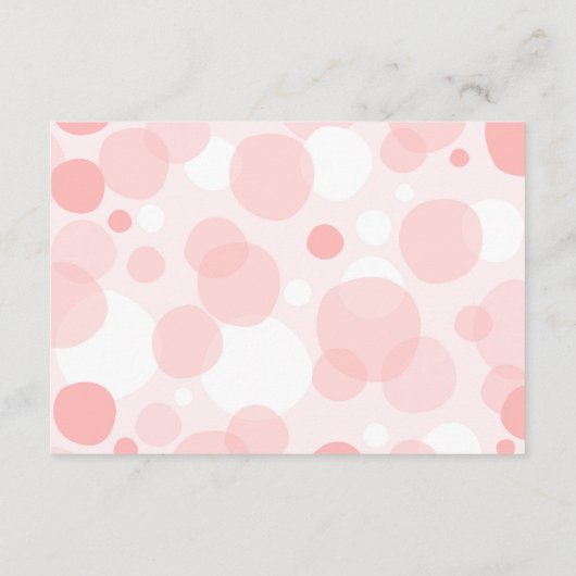 Roze boog Polka Dot Meisje Baby shower Luier Raffl Informatiekaartje (Achterkant)