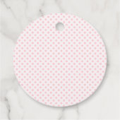 Roze boog polka dot meisjes verjaardag bedankjes labels (Achterkant)