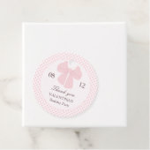 Roze boog polka dot meisjes verjaardag bedankjes labels (In situ)