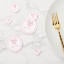 Roze boog polka dot verjaardagsfeestje confetti