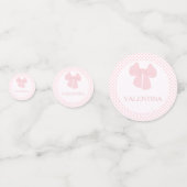 Roze boog polka dot verjaardagsfeestje confetti (Voorkanten)