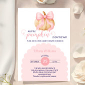 Roze boog pompoen baby shower minimalistisch kaart