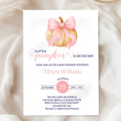 Roze boog pompoen baby shower minimalistisch kaart