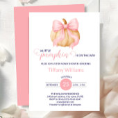 Roze boog pompoen baby shower minimalistisch kaart