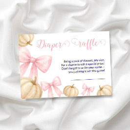 Roze boog Pompoen luier verloting Kaart Baby showe