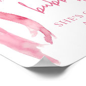 Roze boog Pop De bubbel Ze krijgt een hubby teken Poster (Hoek)