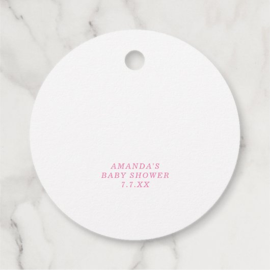 Roze boog - Pop het als ze poppen Bedankjes Labels (Achterkant)