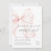 Roze boog prachtige eerste verjaardag uitnodiging (Voorkant)